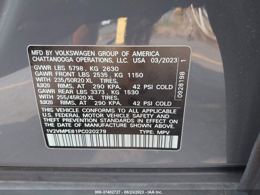 2023 VOLKSWAGEN ID.4 PRO S 1V2VMPE81PC020279