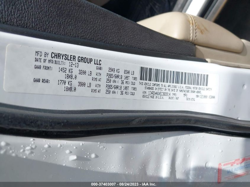 2014 DODGE DURANGO SXT - 1C4RDHAGXEC369914