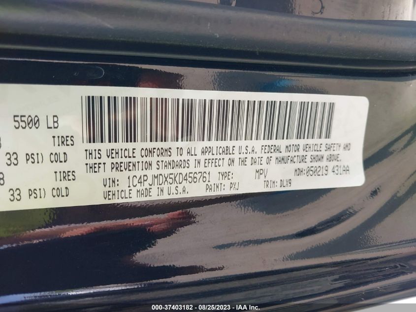 2019 JEEP CHEROKEE LIMITED - 1C4PJMDX5KD456761