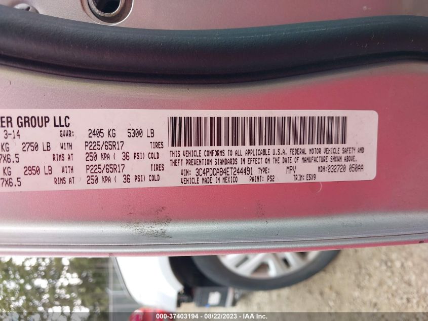 2014 DODGE JOURNEY AMERICAN VALUE PKG - 3C4PDCAB4ET244491