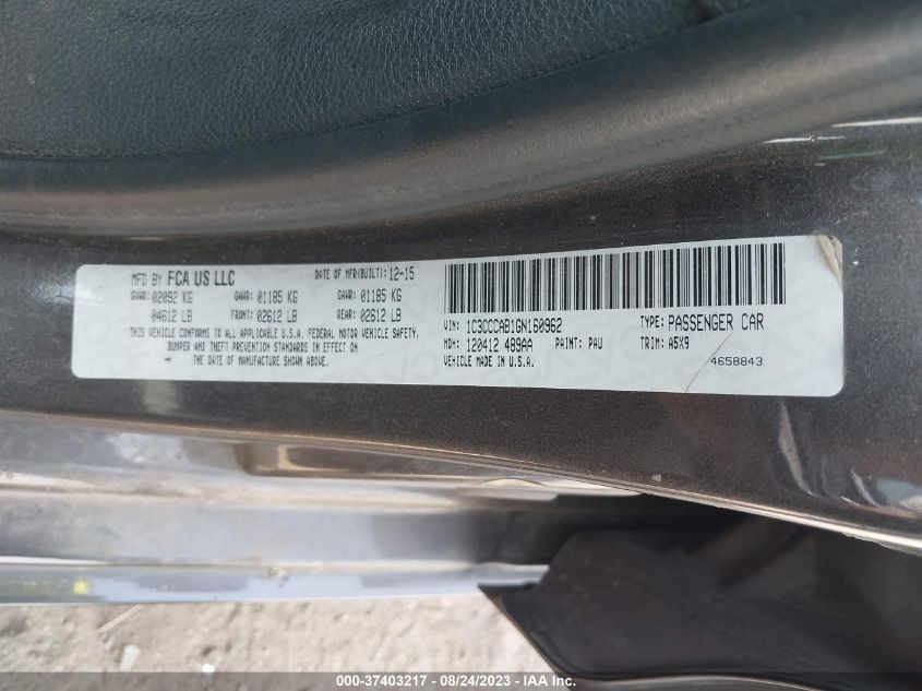 2016 CHRYSLER 200 LIMITED - 1C3CCCAB1GN160962