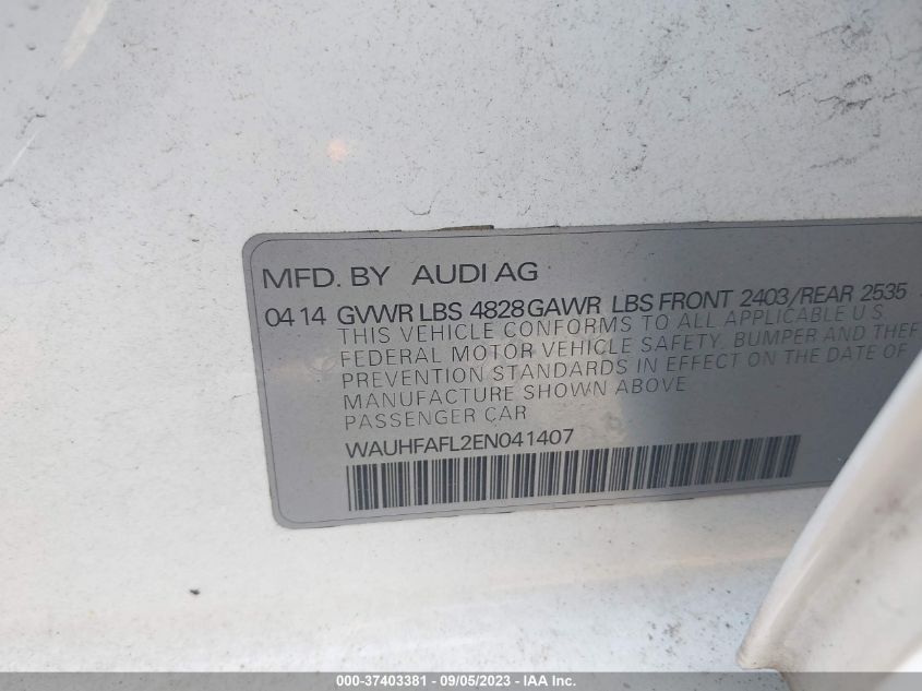 2014 AUDI A4 PREMIUM PLUS - WAUHFAFL2EN041407