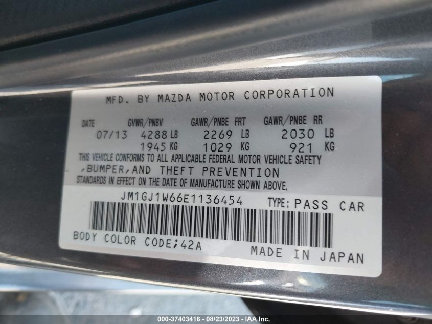 2014 MAZDA MAZDA6 I GRAND TOURING - JM1GJ1W66E1136454