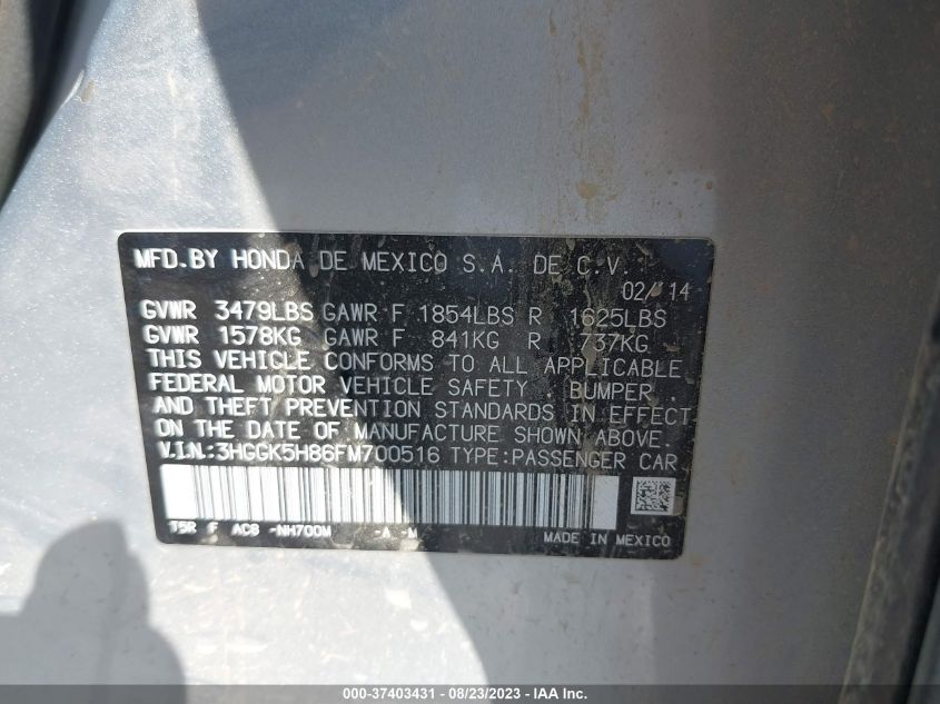 2015 HONDA FIT EX-L/EX - 3HGGK5H86FM700516