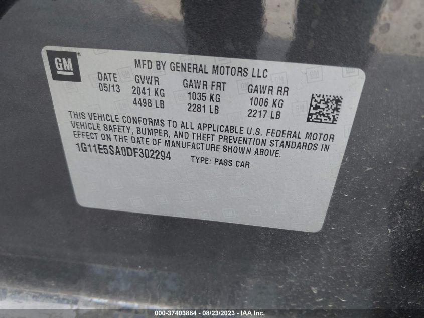 2013 CHEVROLET MALIBU LT - 1G11E5SA0DF302294