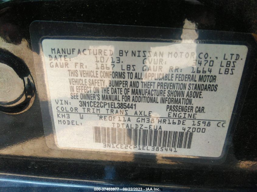 2014 NISSAN VERSA NOTE SV - 3N1CE2CP1EL385441