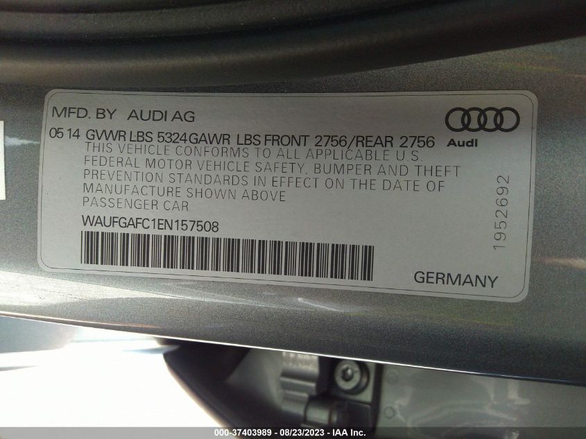 2014 AUDI A6 3.0T PREMIUM PLUS - WAUFGAFC1EN157508