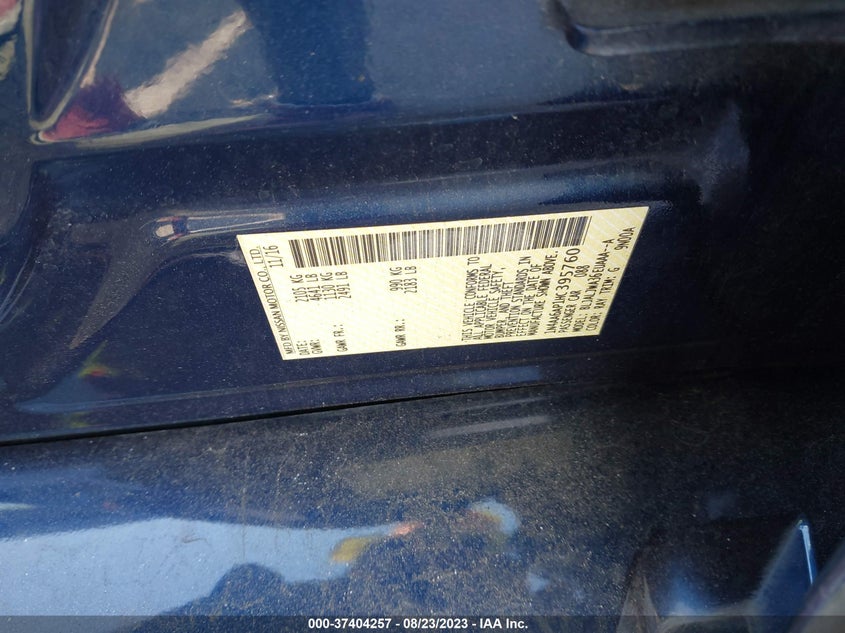 VIN 1N4AA6AP1HC395760 2017 NISSAN MAXIMA SV