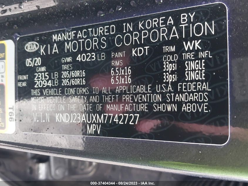2021 KIA SOUL S - KNDJ23AUXM7742727