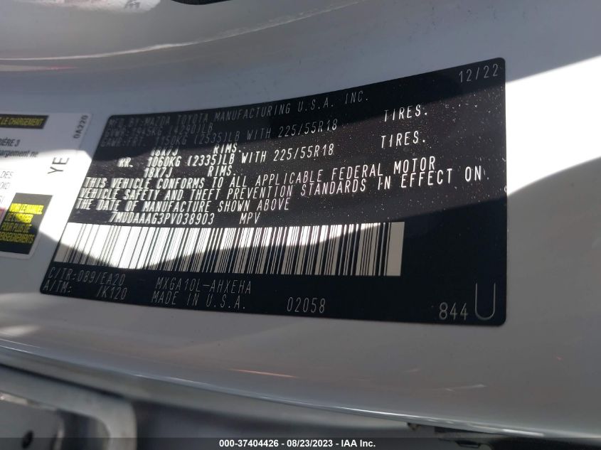 2023 TOYOTA COROLLA CROSS XLE - 7MUDAAAG3PV038903