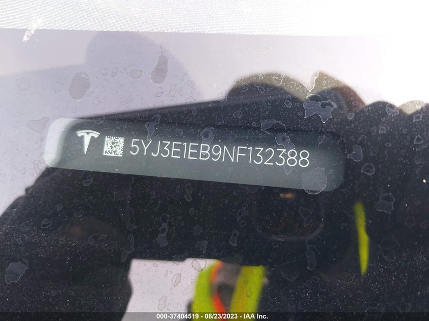 VIN 5YJ3E1EB9NF132388 2022 TESLA MODEL 3 LONG RANGE