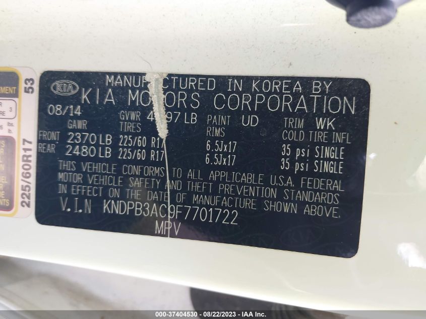 2015 KIA SPORTAGE LX - KNDPB3AC9F7701722