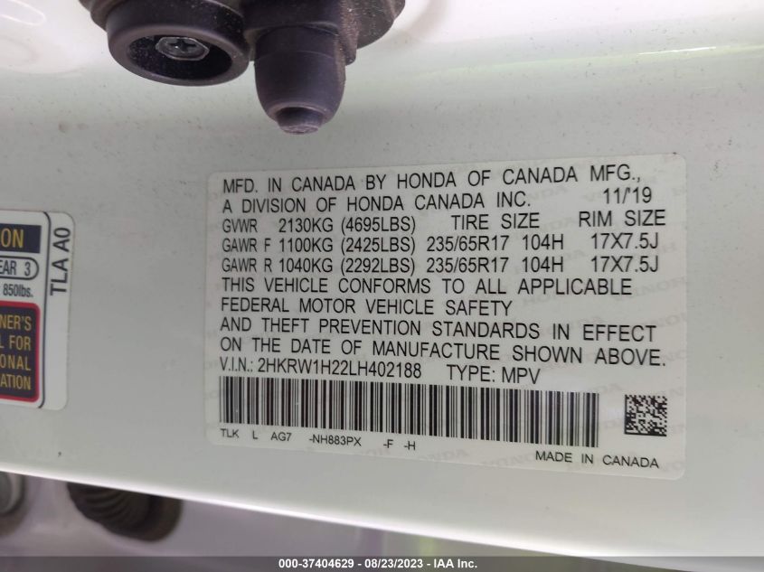 2020 HONDA CR-V LX - 2HKRW1H22LH402188