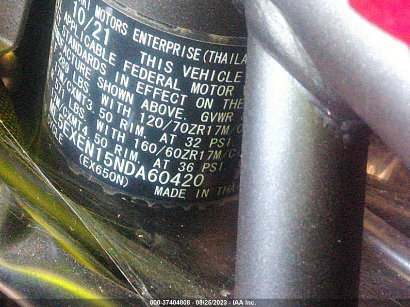 2022 KAWASAKI EX650 N - ML5EXEN15NDA60420
