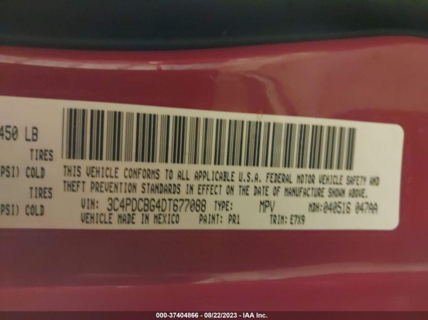 2013 DODGE JOURNEY SXT - 3C4PDCBG4DT677088