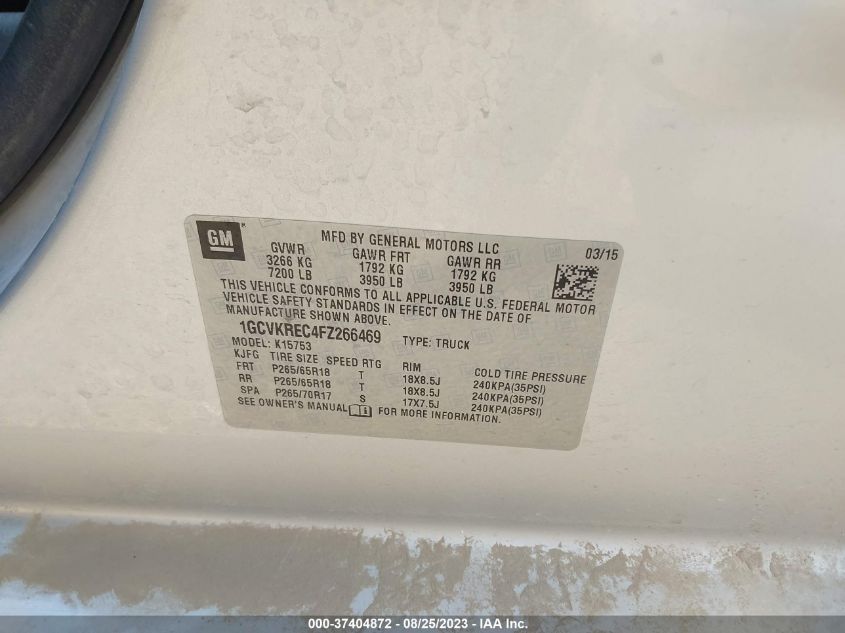 2015 CHEVROLET SILVERADO 1500 LT - 1GCVKREC4FZ266469