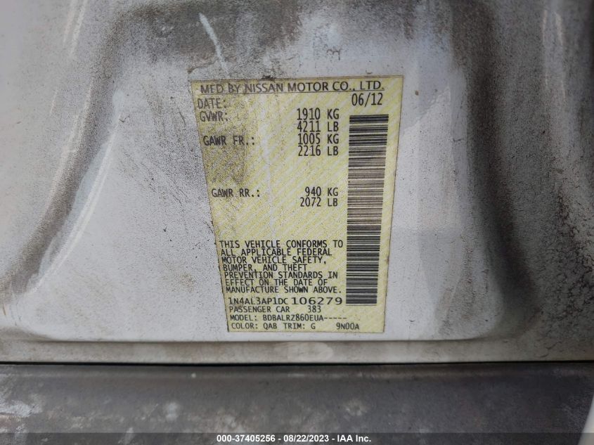2013 NISSAN ALTIMA 2.5 S - 1N4AL3AP1DC106279