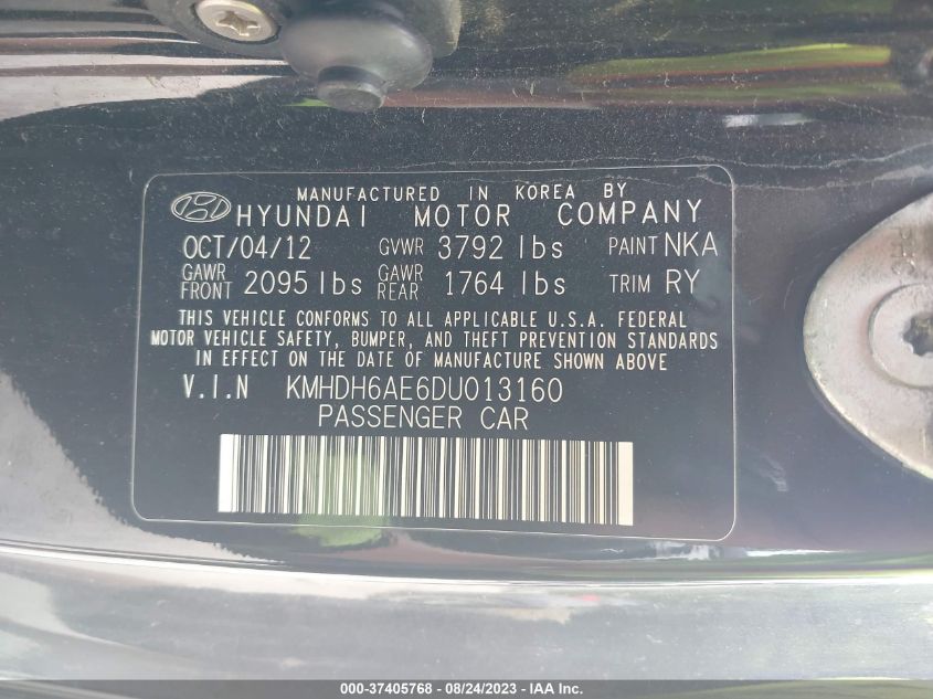 2013 HYUNDAI ELANTRA COUPE GS PZEV - KMHDH6AE6DU013160