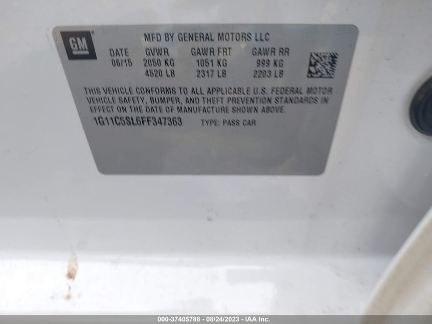 2015 CHEVROLET MALIBU LT - 1G11C5SL6FF347363