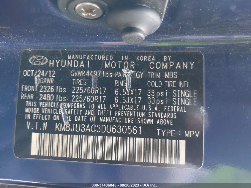 2013 HYUNDAI TUCSON GLS - KM8JU3AC3DU630561
