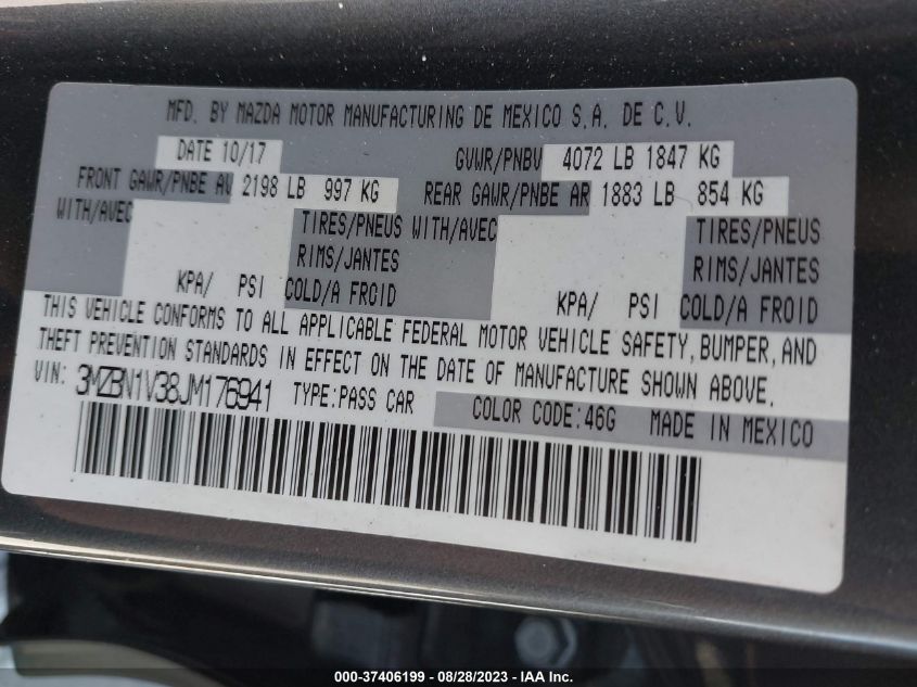 2018 MAZDA MAZDA3 4-DOOR TOURING - 3MZBN1V38JM176941