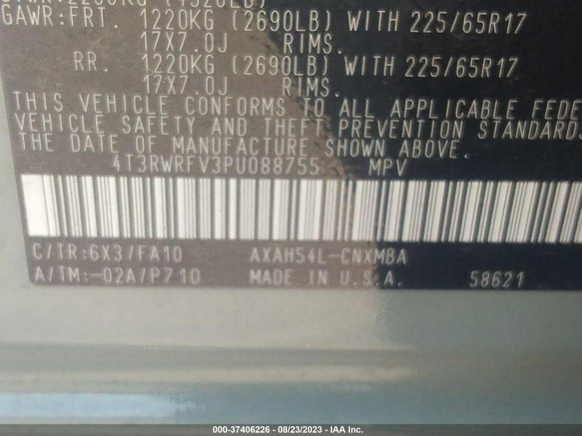 2023 TOYOTA RAV4 HYBRID XLE - 4T3RWRFV3PU088755