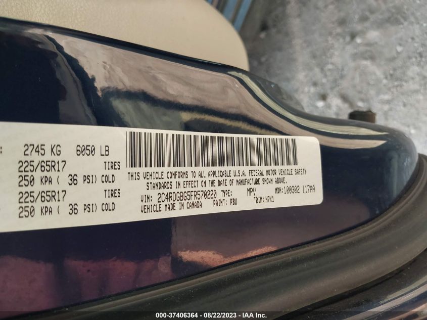 2015 DODGE GRAND CARAVAN AMERICAN VALUE PKG - 2C4RDGBG5FR570220