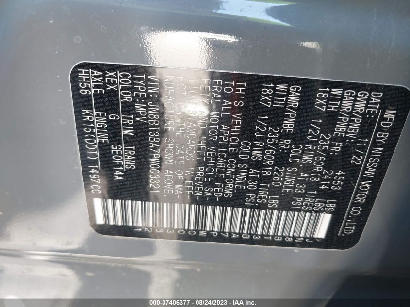 2023 NISSAN ROGUE SV - JN8BT3BA7PW003321