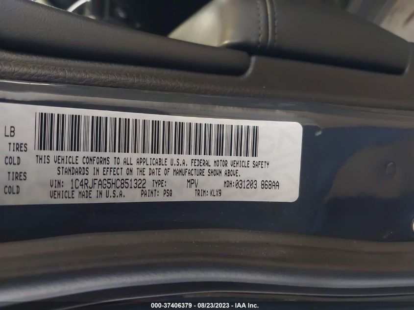 2017 JEEP GRAND CHEROKEE ALTITUDE - 1C4RJFAG5HC851322