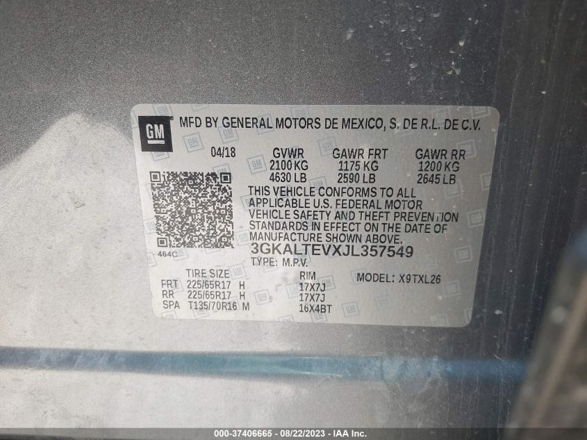 2018 GMC TERRAIN SLE - 3GKALTEVXJL357549