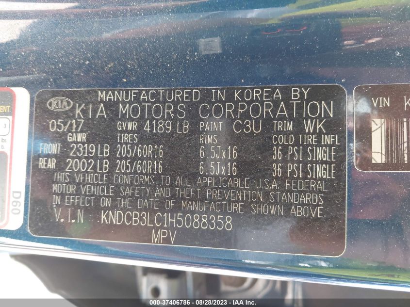 2017 KIA NIRO FE/LX - KNDCB3LC1H5088358