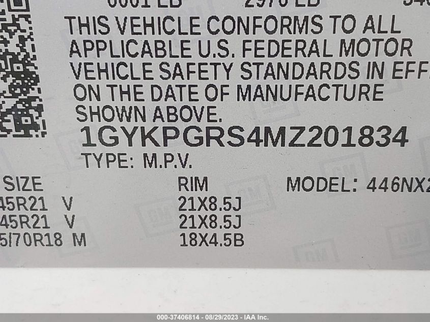 1GYKPGRS4MZ201834 Cadillac XT6 SPORT 9