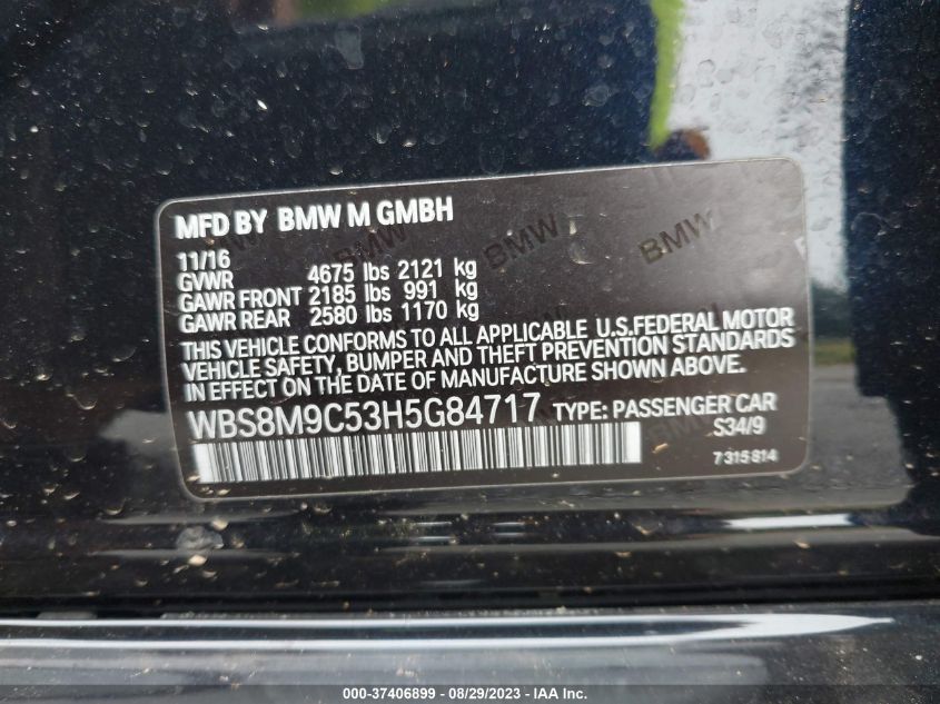 2017 BMW M3 - WBS8M9C53H5G84717