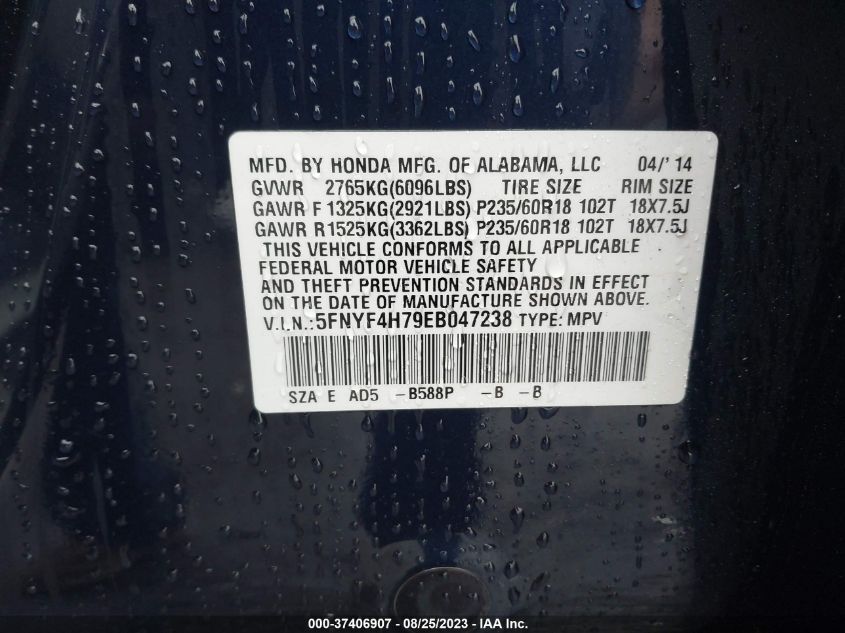 2014 HONDA PILOT EX-L - 5FNYF4H79EB047238