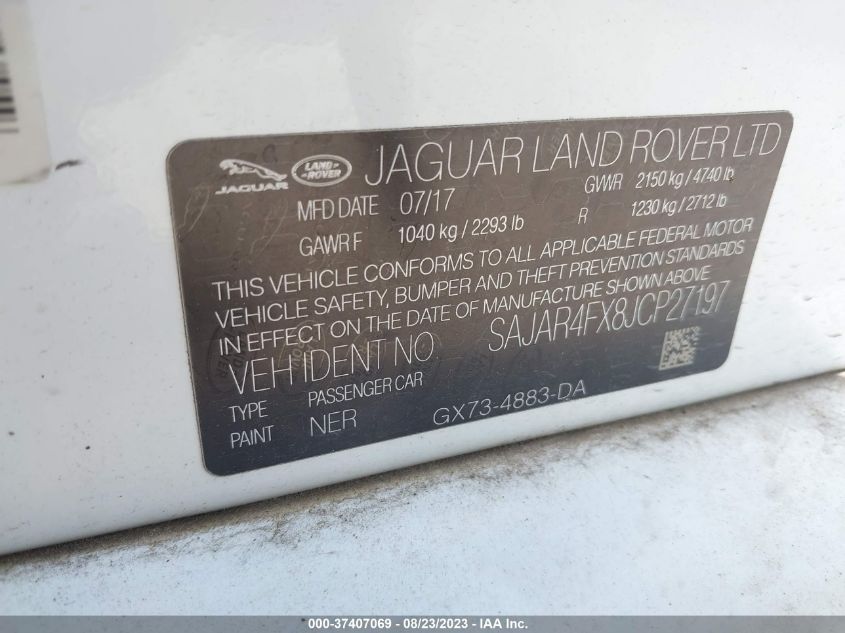 2018 JAGUAR XE 25T - SAJAR4FX8JCP27197