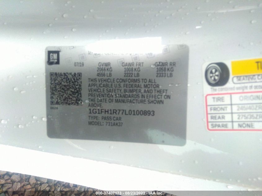 2020 CHEVROLET CAMARO 2SS - 1G1FH1R77L0100893