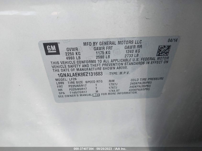 2014 CHEVROLET EQUINOX LS - 1GNALAEK8EZ131683