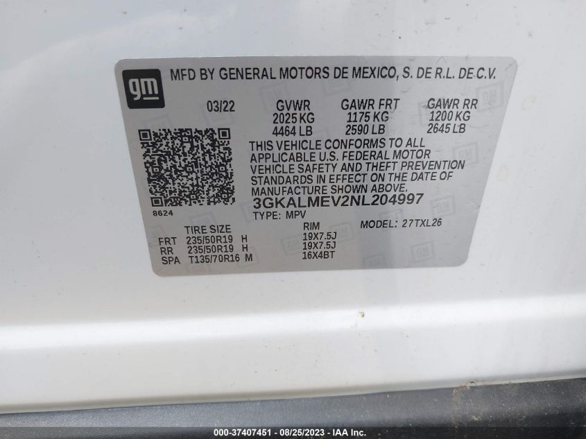 2022 GMC TERRAIN SLE - 3GKALMEV2NL204997