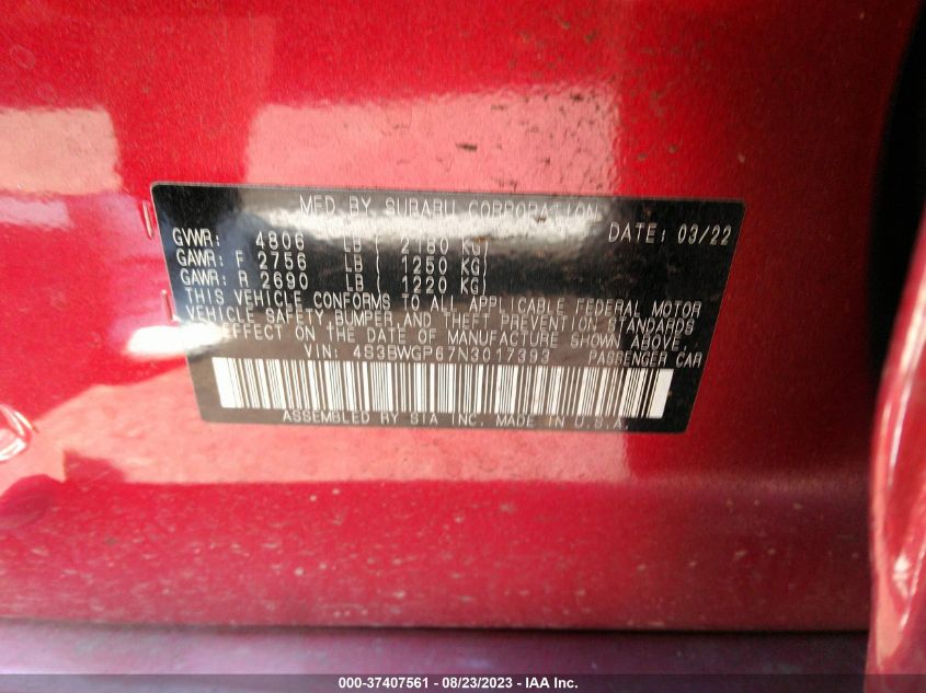 2022 SUBARU LEGACY TOURING XT - 4S3BWGP67N3017393