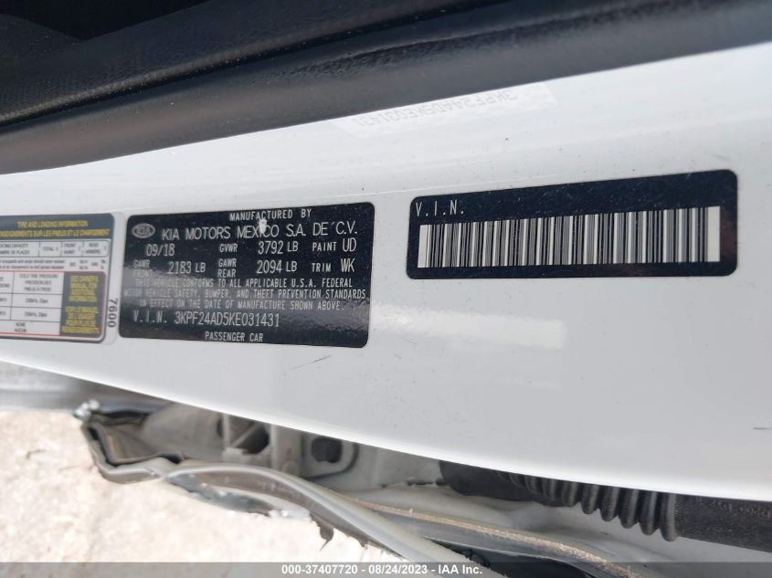 2019 KIA FORTE FE - 3KPF24AD5KE031431