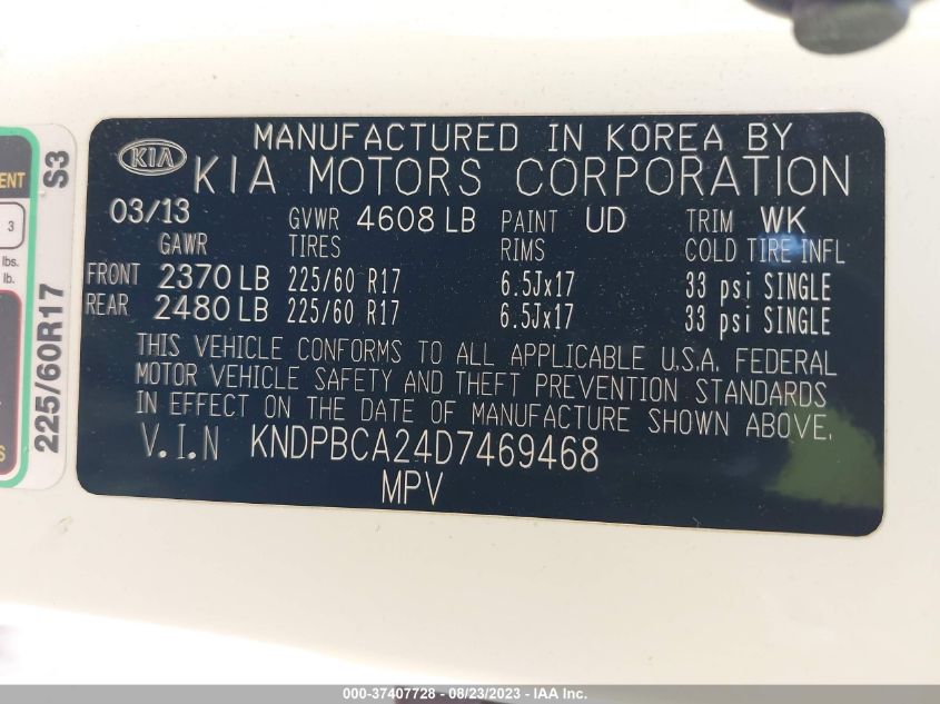 2013 KIA SPORTAGE LX - KNDPBCA24D7469468
