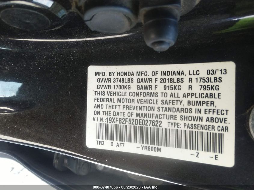 2013 HONDA CIVIC SDN LX - 19XFB2F52DE027622