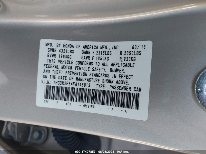 2015 HONDA ACCORD SPORT - 1HGCR2F54FA146813