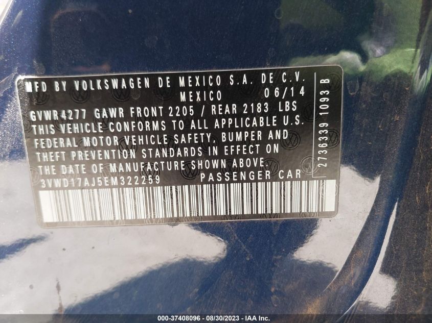 2014 VOLKSWAGEN JETTA SEDAN SE W/CONNECTIVITY - 3VWD17AJ5EM322259
