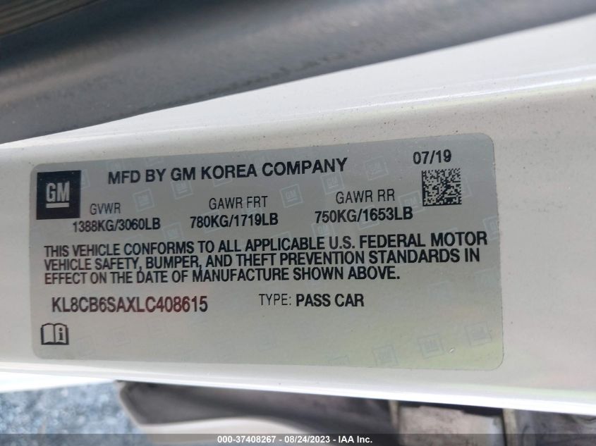2020 CHEVROLET SPARK LS - KL8CB6SAXLC408615