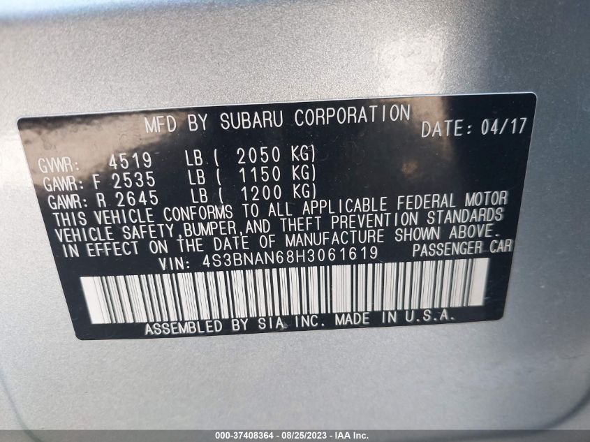 2017 SUBARU LEGACY LIMITED - 4S3BNAN68H3061619