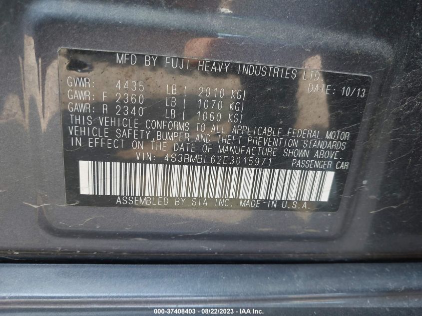 2014 SUBARU LEGACY 2.5I LIMITED - 4S3BMBL62E3015971