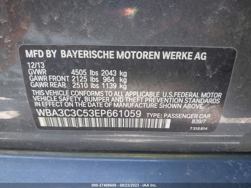 2014 BMW 320I XDRIVE WBA3C3C53EP661059