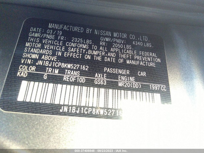 2019 NISSAN ROGUE SPORT S - JN1BJ1CP8KW527162