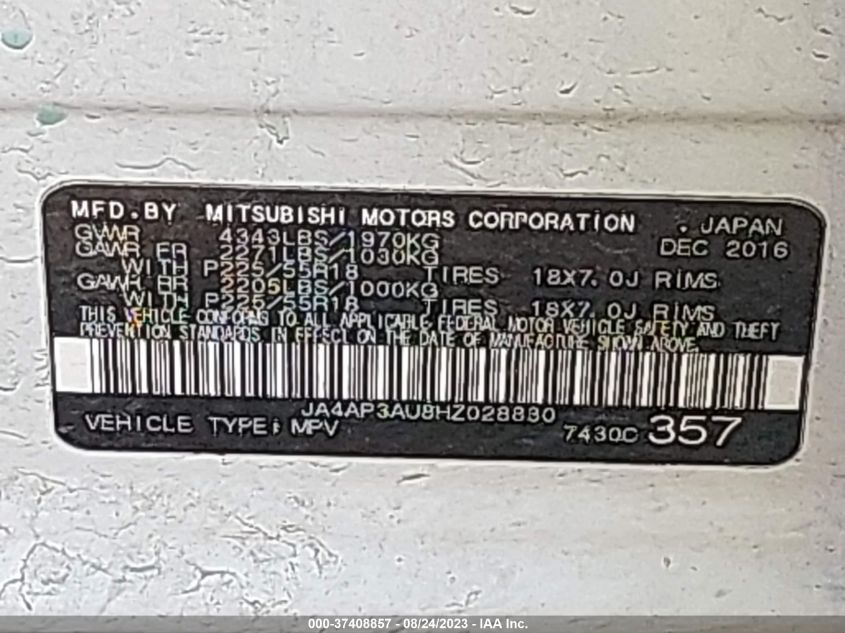 2017 MITSUBISHI OUTLANDER SPORT 2.0 - JA4AP3AU8HZ028830